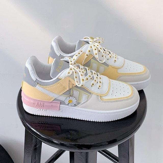 xakxx New Women Sneakers White Tennis Women Shoes Canvas Slip On Female Row Shoes Platform Flats Casual Ladies Vulcanize Shoes
