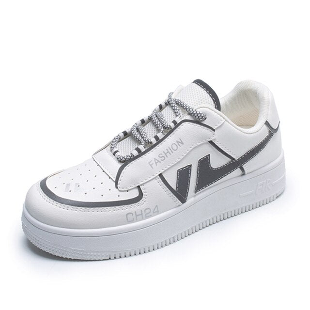 xakxx New Women Sneakers White Tennis Women Shoes Canvas Slip On Female Row Shoes Platform Flats Casual Ladies Vulcanize Shoes