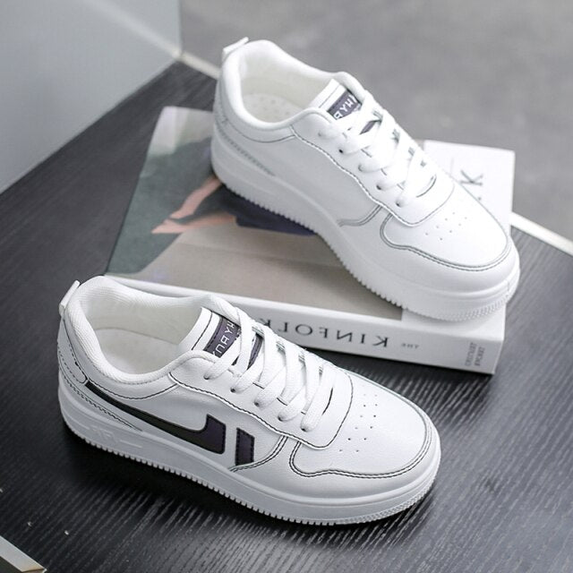 xakxx New Women Sneakers White Tennis Women Shoes Canvas Slip On Female Row Shoes Platform Flats Casual Ladies Vulcanize Shoes