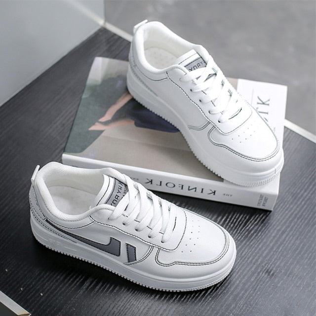 xakxx New Women Sneakers White Tennis Women Shoes Canvas Slip On Female Row Shoes Platform Flats Casual Ladies Vulcanize Shoes