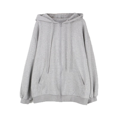 xakxx Zip Up Sweatshirt Spring Autumn Jacket Clothes oversize Hoodies Women plus size Vintage Pockets Long Sleeve Casual Large Coats