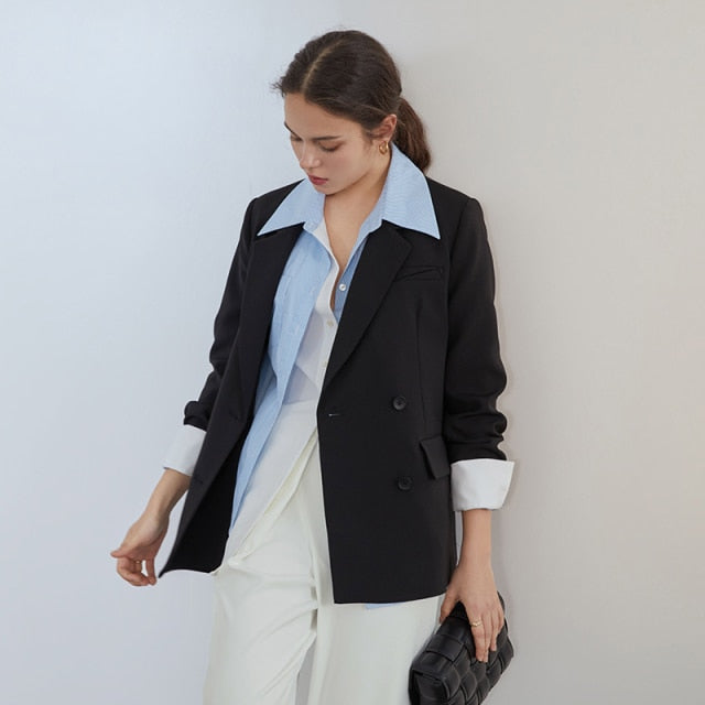 Office Ladies Casual White Blazer Women Spring Black Oversized Blazer Jacket Female Elegant Business Short Green Coat
