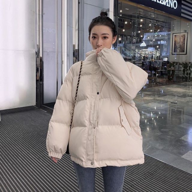 New Short Winter Jacket Women Oversize Parka Coat Warm Thick Cotton Coat Loose Hooded Padded Women Winter Jacket