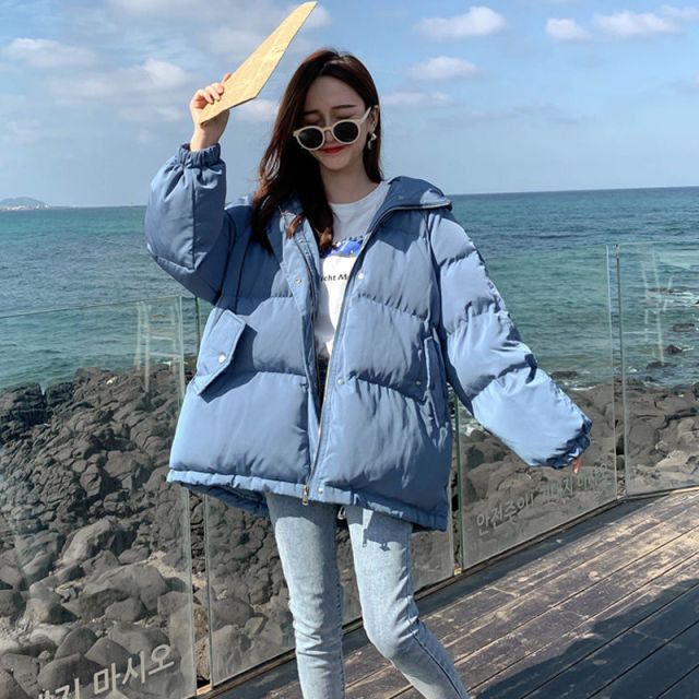 New Short Winter Jacket Women Oversize Parka Coat Warm Thick Cotton Coat Loose Hooded Padded Women Winter Jacket