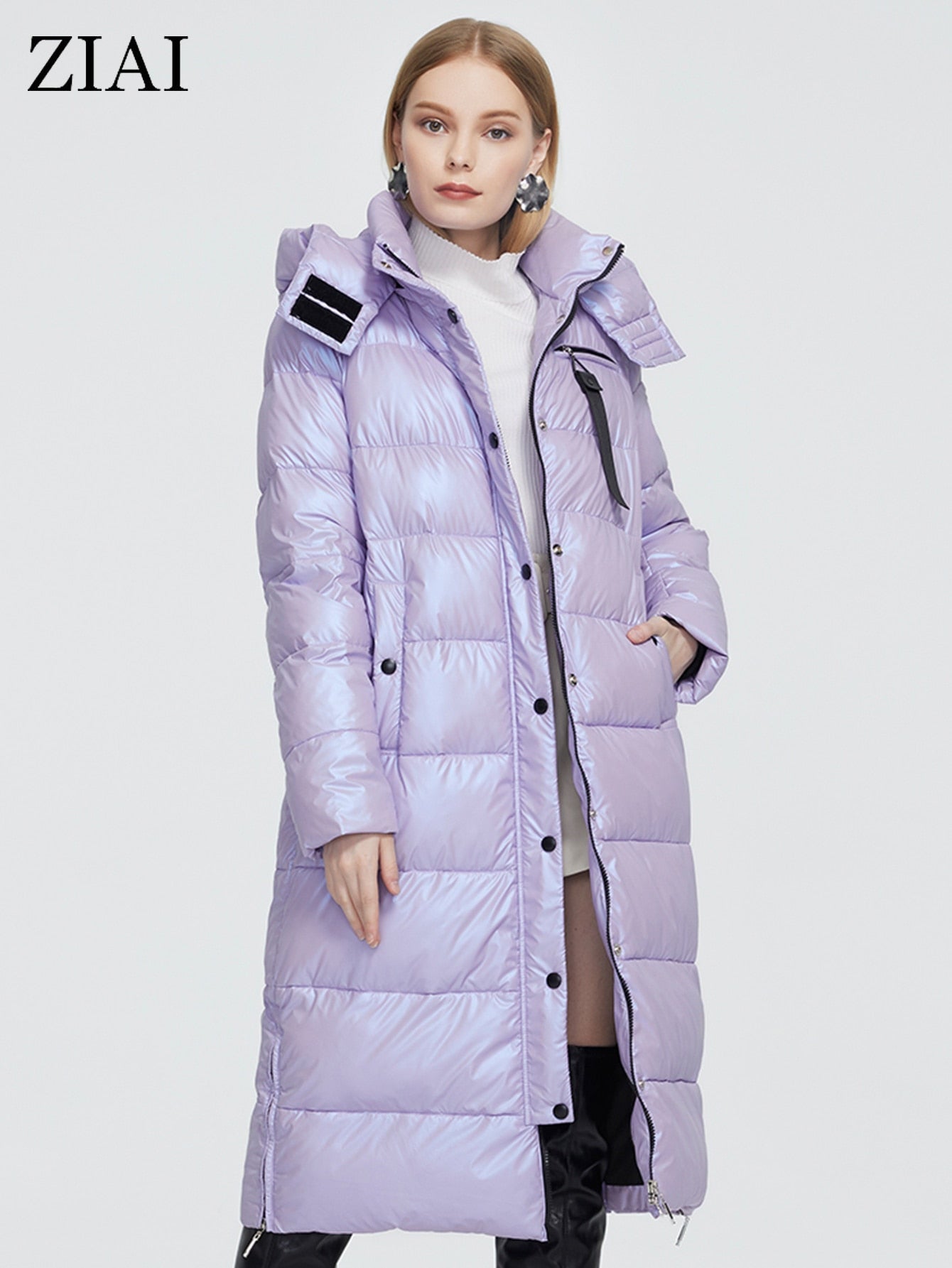 Winter Women Parka Long Warm Female Jacket Colorful Fabric Fashion Slim Women's Coat Perfect Brand Quality Hot ZR-9510