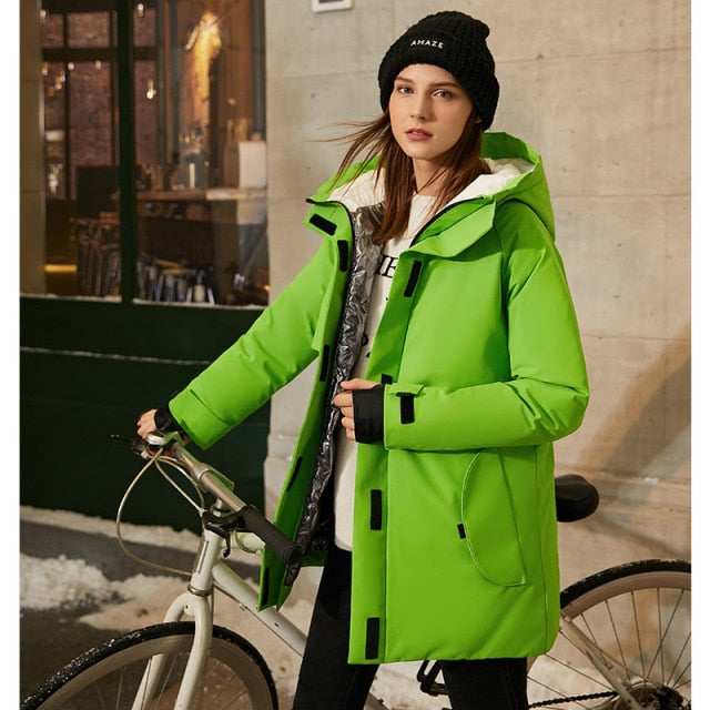 Minimalism Winter Fashion Women's Jacket High-tech heat storage 90% down jacket Causal Outdoor Sport Jacket
