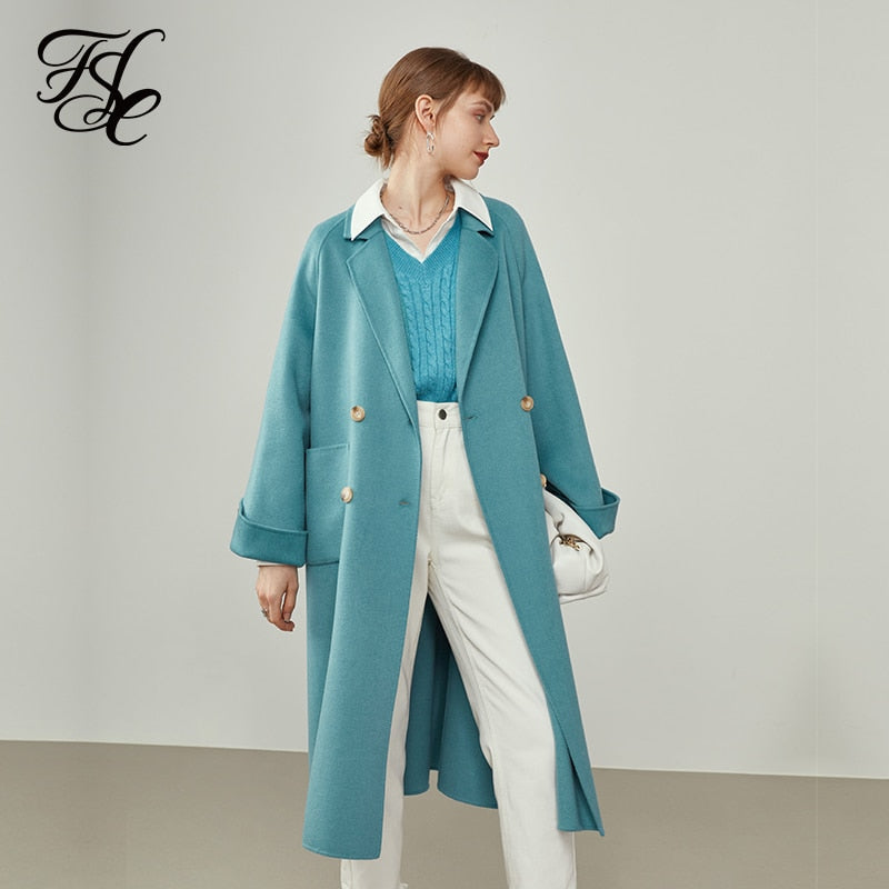 Fall Clothes For Women Wide Version Mid-length Loose Double-sided Woolen Coat Women Winter Pure Wool Lapel Jackets