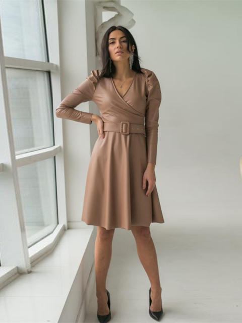 Women Vintage Sashes A-line Party Dress Puff Sleeve Sexy V neck Solid Elegant Casual Mid Dress Spring Fashion Women Dress