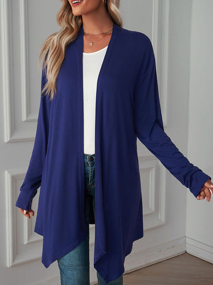 xakxx Long Sleeves Loose Solid Color Statement Collar Outerwear