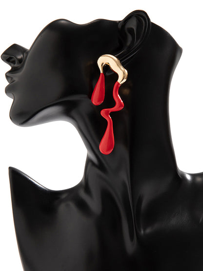 xakxx Contrast Color Geometric Drop Earrings