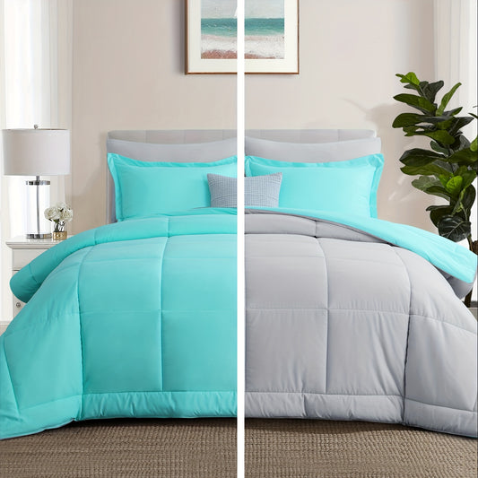 2/3pcs Luxurious Reversible Down Alternative Comforter Set - Ultra Soft, Lightweight, and Breathable for All Seasons - Includes 1 Pillow Sham, Hypoallergenic, Easy Care, and Machine Washable