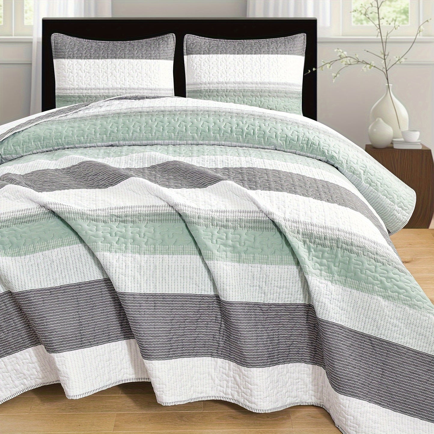 3pcs Luxurious Minimalist Bedding Set - Soft, Breathable, and Comfortable Print Bedspread with 2 Matching Pillowcases - Perfect for Bedroom and Dorm Room Decor
