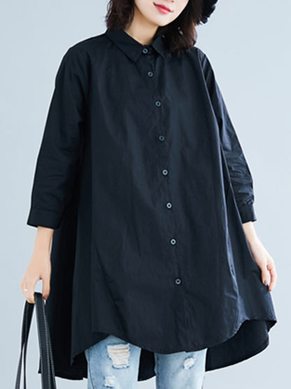 xakxx Original Irregularity Solid Blouses&Shirts