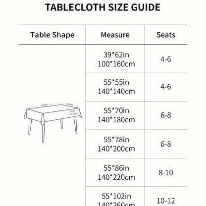 1pc, Luxurious Gray Waterproof Rectangular Table Cover - Stain-Resistant Polyester Fiber Fabric, Machine Washable, Perfect for Dining Room and Living Room Decoration, Easy Care and Maintenance