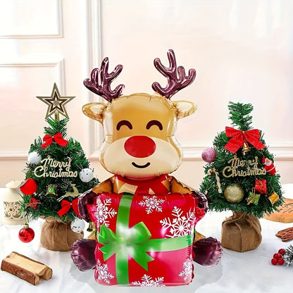 2pcs 37" Inflatable Reindeer Balloons - Perfect for Christmas & Holiday Parties, Indoor/Outdoor Decorations