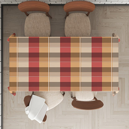 1pc Vintage-Inspired Red Plaid Tablecloth - Stylish, Water-Resistant, and Easy-to-Clean Decoration for Picnic, Party, Wedding, Indoor, and Outdoor Events - Adds Rustic Charm to Your Kitchen and Dining Area
