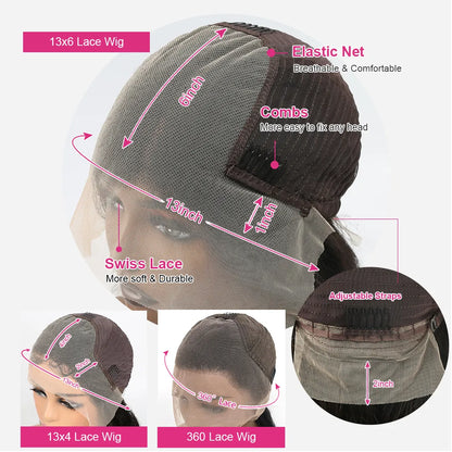 13x6 Hd Lace Frontal Wig Human Hair Straight 360 Glueless Full Lace Wigs Pre Plucked 13x4 Transparent Wig on Sale Clearance