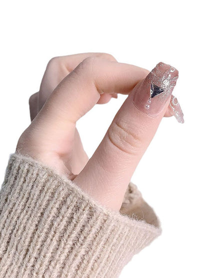 xakxx Detachable Gradient Rhine Stones Press-On Nails