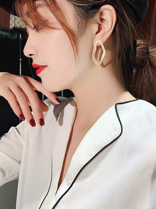 xakxx Simple Normcore Irregular Geometry Alloy Earrings