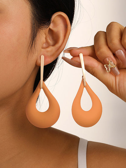 xakxx Geometric Hollow Drop Earrings