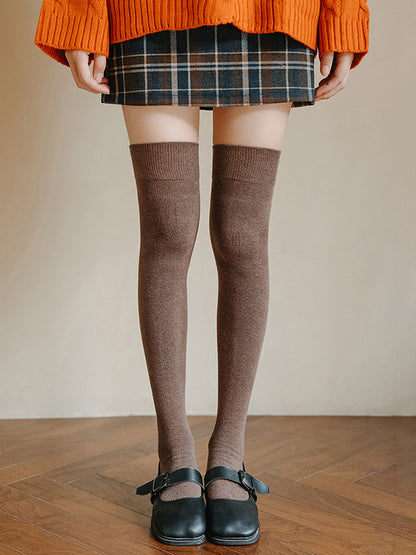 xakxx Casual Skinny Leg Solid Color Stockings Accessories