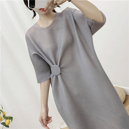 2025 hot-selling pleated dress irregular design pleated skirt Popular trade long dress high-end skirt large size women's clothing