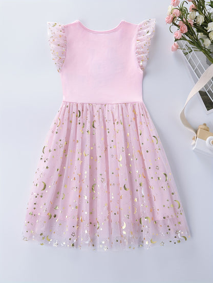Adorable Girls Unicorn Tutu Dress - Handcrafted with Sparkling Sequins and Soft 100% Cotton - Magical Embroidery, Fluttering Trim, and Layered Tutu - Perfect for Parties and a Dreamy Gift for Sweethearts