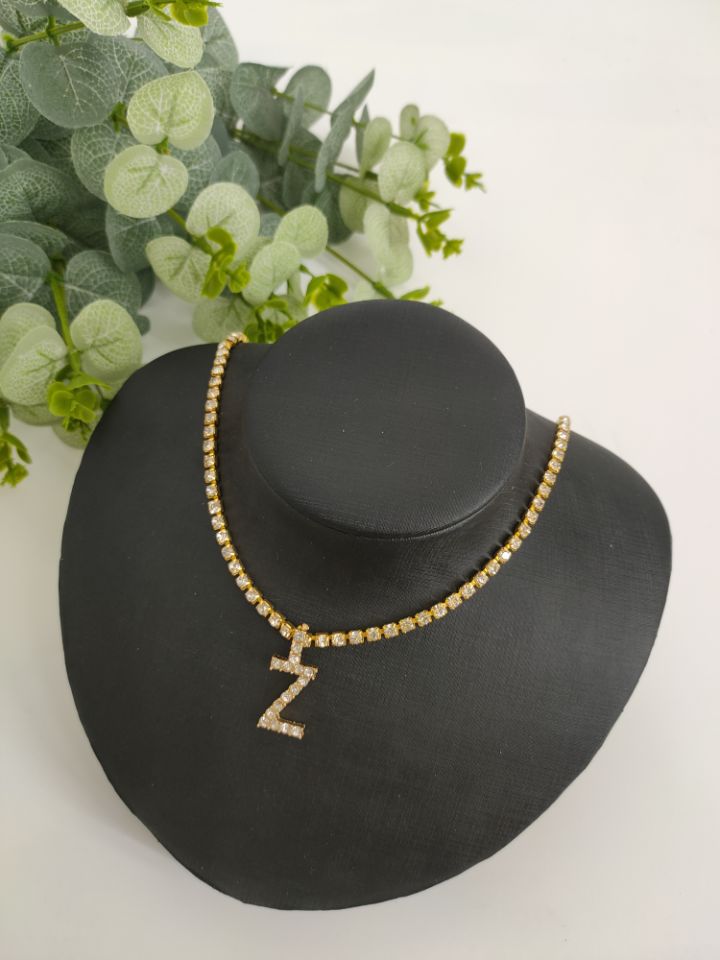 2025 0225  English letter necklace ins women's New with rhinestone pendant simple alloy neck chain necklace
