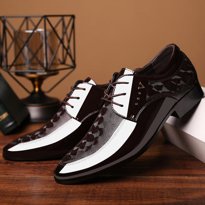 Premium Glossy Leather Derby Shoes - Classic Lace-up Front, Comfortable for Business & Weddings - Perfect Black Tie Optional Dress Shoes for Men