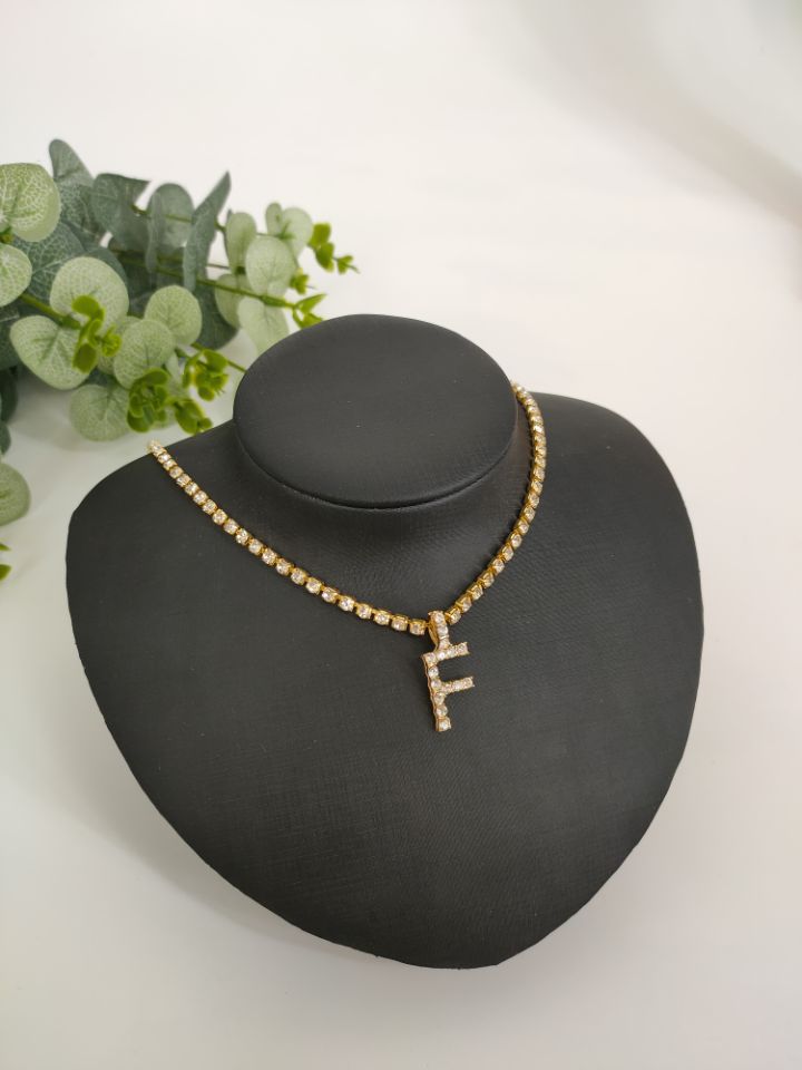 2025 0225  English letter necklace ins women's New with rhinestone pendant simple alloy neck chain necklace