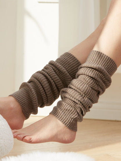 xakxx Knitted Solid Color Leg Warmers Accessories