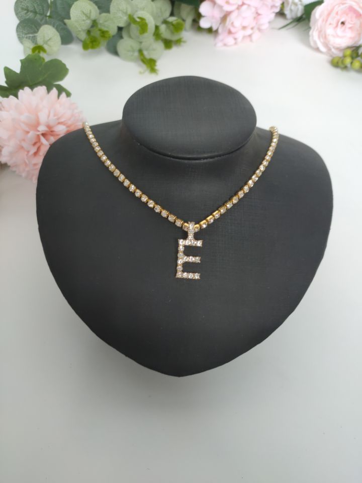 2025 0225  English letter necklace ins women's New with rhinestone pendant simple alloy neck chain necklace