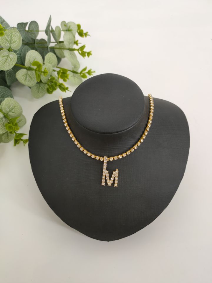 2025 0225  English letter necklace ins women's New with rhinestone pendant simple alloy neck chain necklace