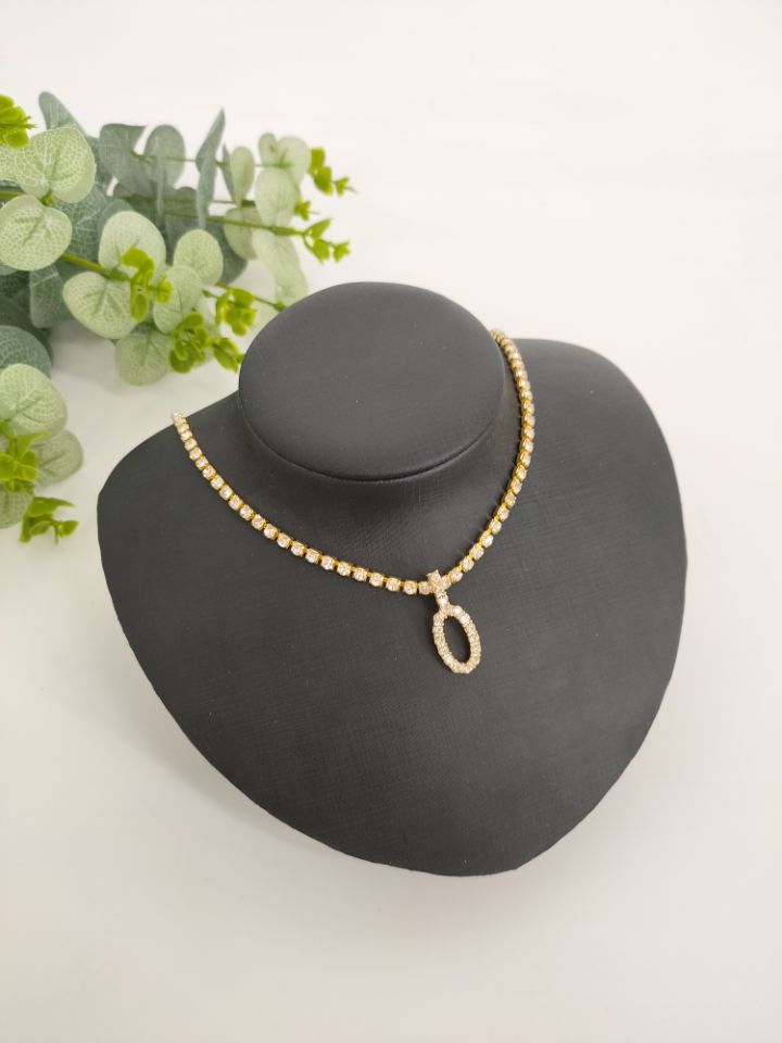 2025 0225  English letter necklace ins women's New with rhinestone pendant simple alloy neck chain necklace
