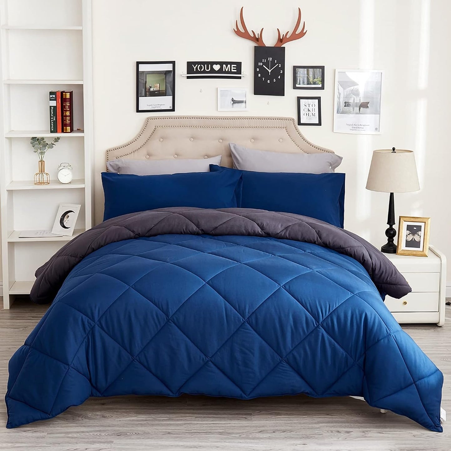 3-Piece Luxurious Comforter Set - Ultra Soft, Breathable, and Comfortable Quilted Duvet Insert with 2 Pillow Shams - Soft Bedding for All Seasons, Hypoallergenic, and Easy Care