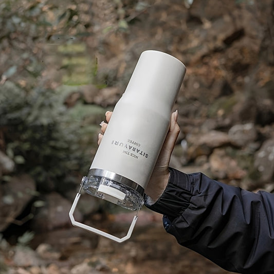 ZF002 Double Drinking Portable Insulation Cup 30.43oz Stainless Steel Material Double Drinking Design Outdoor Household Universal