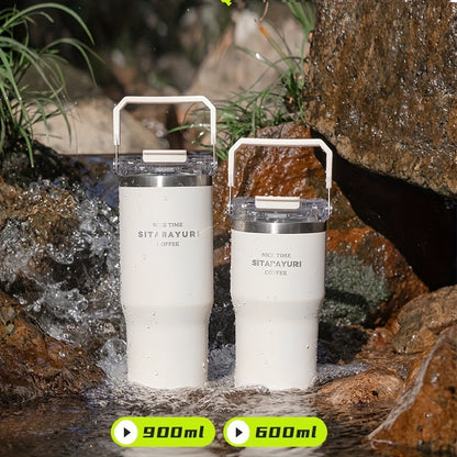 ZF002 Double Drinking Portable Insulation Cup 30.43oz Stainless Steel Material Double Drinking Design Outdoor Household Universal