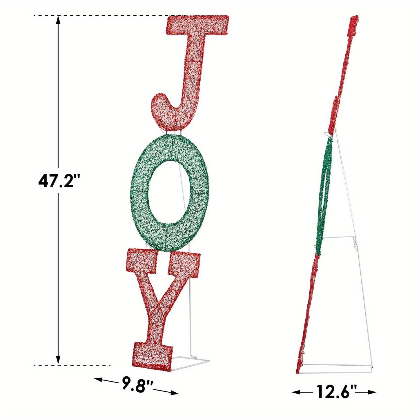 1pc Festive USB Powered Joy Sign, Freestanding Holiday Decoration with LED Lights, Durable Plastic Outdoor Christmas Ornament, ≤36V Operation, No Feathers