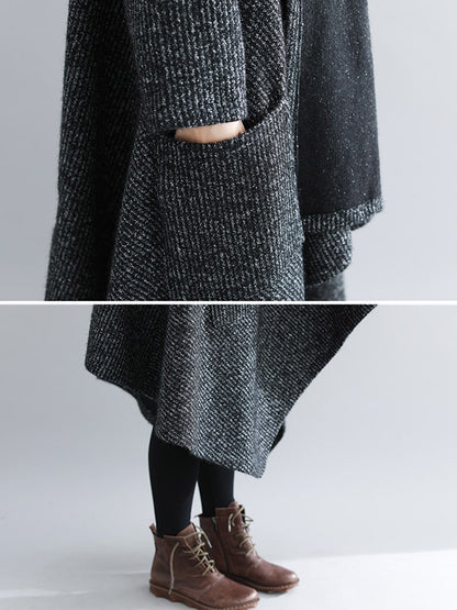xakxx Thicken Gray Long Sleeve Coat Outerwear