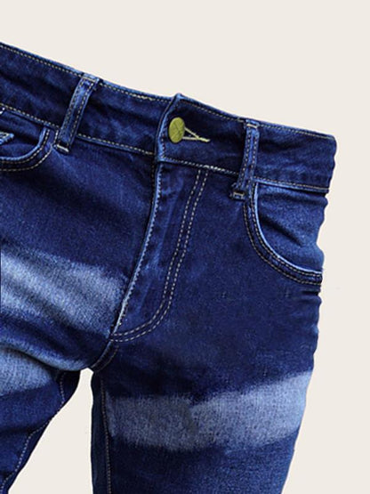 2025 2025 ripped denim men's pants wish popular paint zipper personalized slim-fitting small feet jeans
