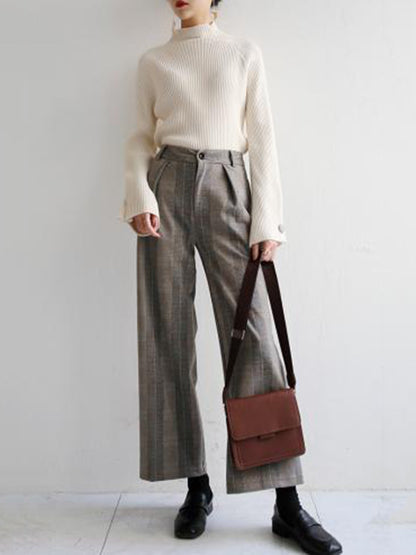 xakxx Simple Loose Solid Color High-Neck Sweater