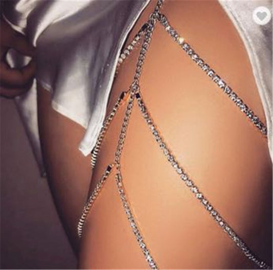 2025 New Popular trade 2020ins nightclub wind wild personality rhinestone full diamond diamond set leg chain leg decoration fb1340