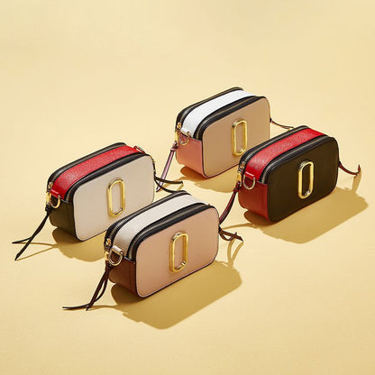 2025 Spring and summer small bag popular new PU texture wide shoulder strap single shoulder crossbody small square bag fashionable versatile ins women's bag