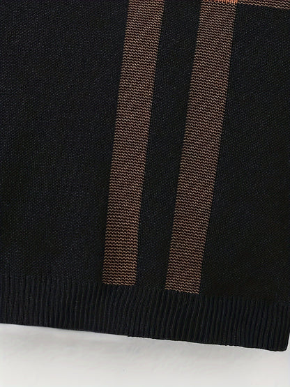 Boys Knit Pullover Sweater - Geometric Pattern, Long Sleeve, Spring/Autumn, Casual Regular Fit
