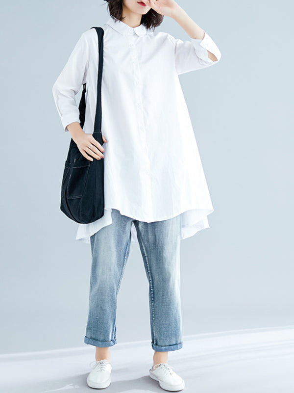 xakxx Original Irregularity Solid Blouses&Shirts