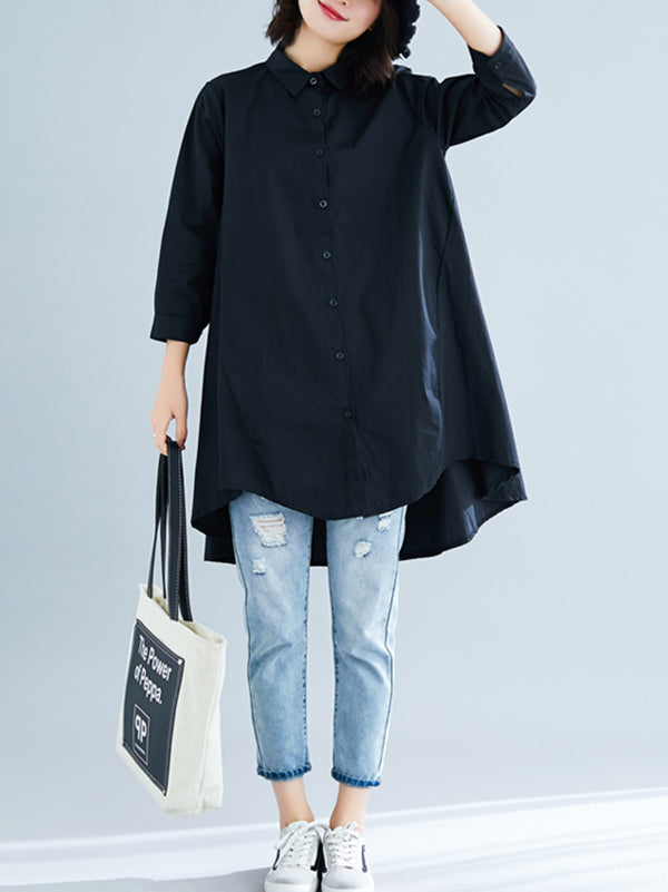 xakxx Original Irregularity Solid Blouses&Shirts