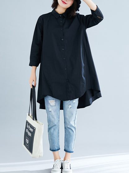 xakxx Original Irregularity Solid Blouses&Shirts