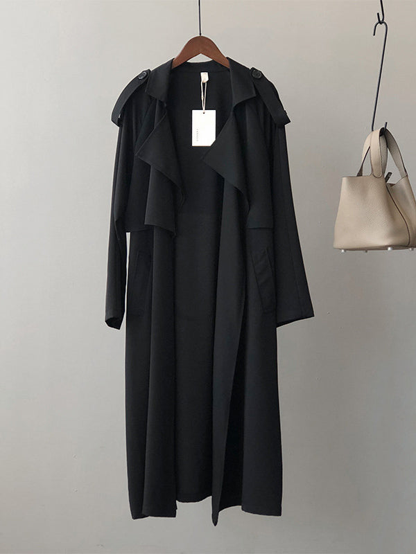 xakxx Khaki&Black Vintage Notched Collar Thin Trench Coat