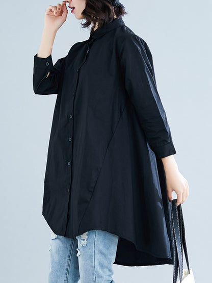 xakxx Original Irregularity Solid Blouses&Shirts