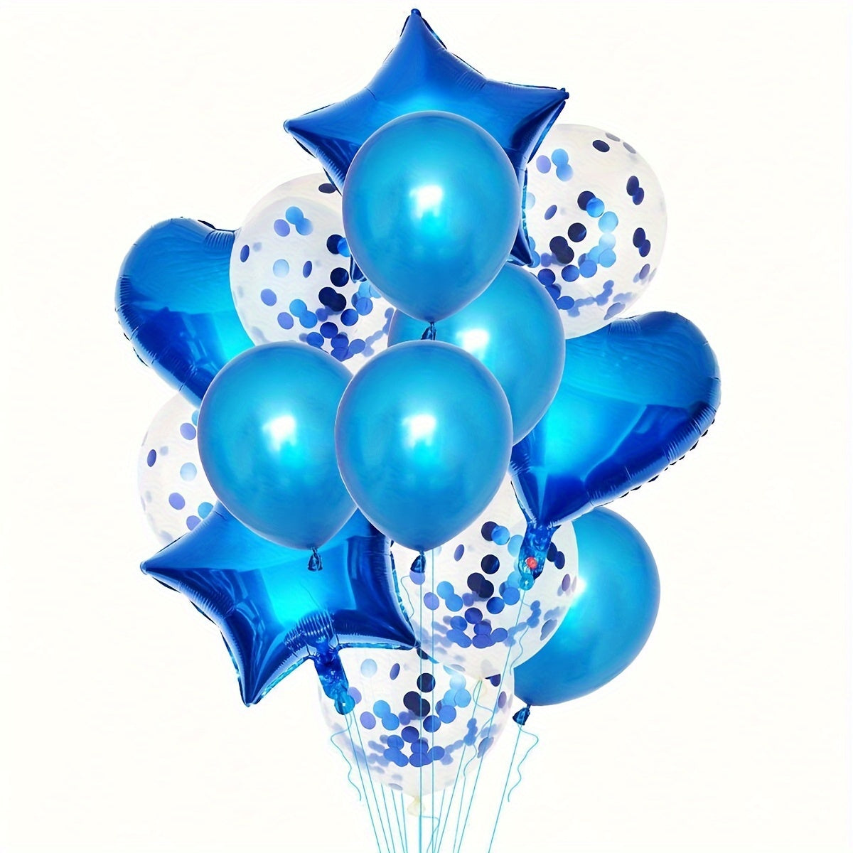 14pcs Rose Golden Balloon Set: Perfect for Weddings, New Year, Christmas, Bridal Showers, Birthdays, And More - Includes 18" Stars, 18" Hearts, 12" Polka Dot Balloons, And 12" Plain Balloons